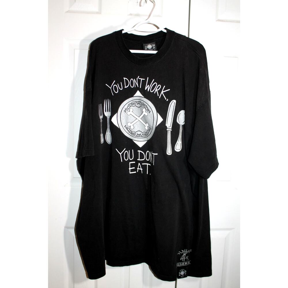 Algierz Vintage Black You Don't Work You Don't Eat Tee sz 5XL